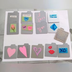 💕 Lot of 14 Quickutz Vintage Retired Dies Scrapbooking Papercraft Love Heart